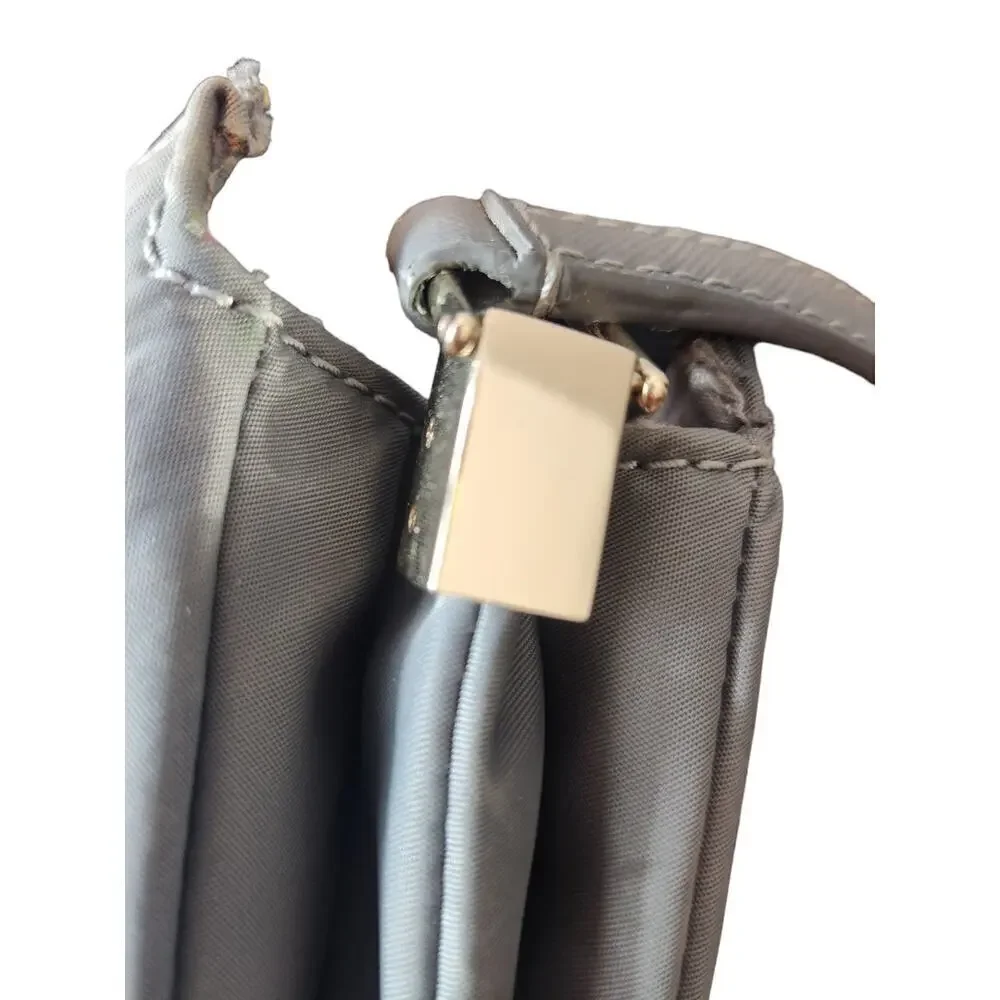 Kate Spade‎ New York gray nylon crossbody gold trim adjustable strap